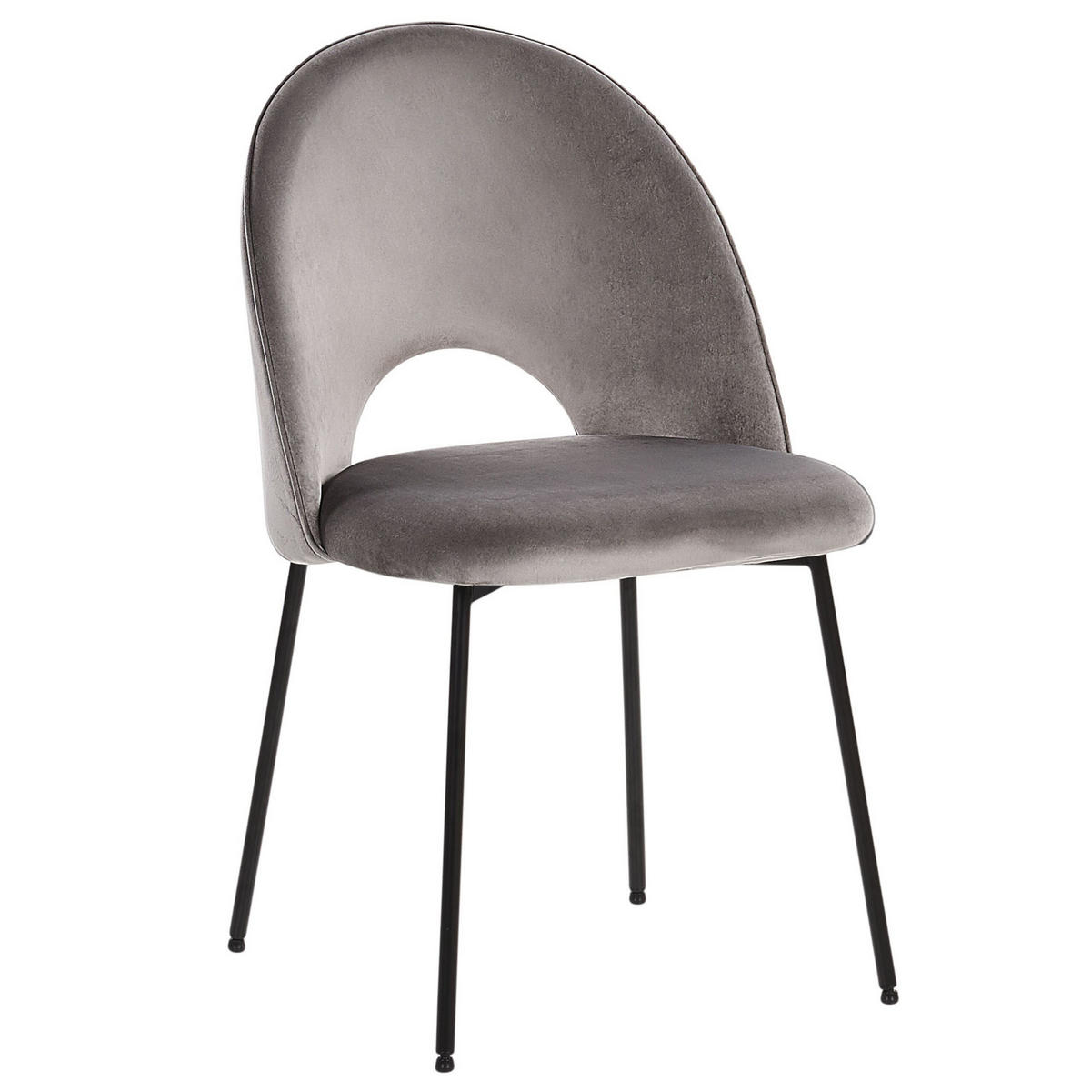 ESSZIMMERSTUHL 2er-Set Samtstoff Grau Covelo - Grau, Textil/Metall (46/84/45cm) - Beliani