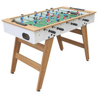 TISCHFUSSBALL Weiß und Holz 120cm - Braun, Holzwerkstoff (65.41/121.9cm) - Happy Garden