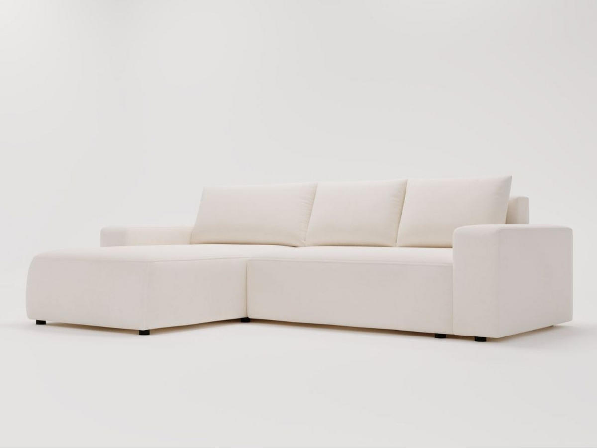 ECKSOFA Tazones Creme Links - Creme, Holz/Kunststoff (250/165cm) - Graingold