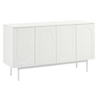 SIDEBOARD mit Druck-zu-Öffnen Türen, 140/42/80cm - Weiß, Holzwerkstoff (140/80/42cm) - Urban Meuble