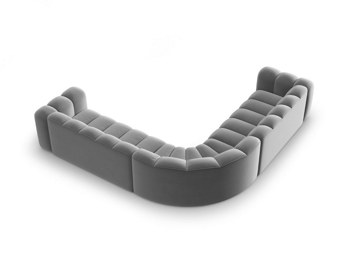 ECKSOFA symmetrisch modular Lupine aus Samt grau 5 Sitzplätze - Grau, Textil (309/309cm) - Micadoni