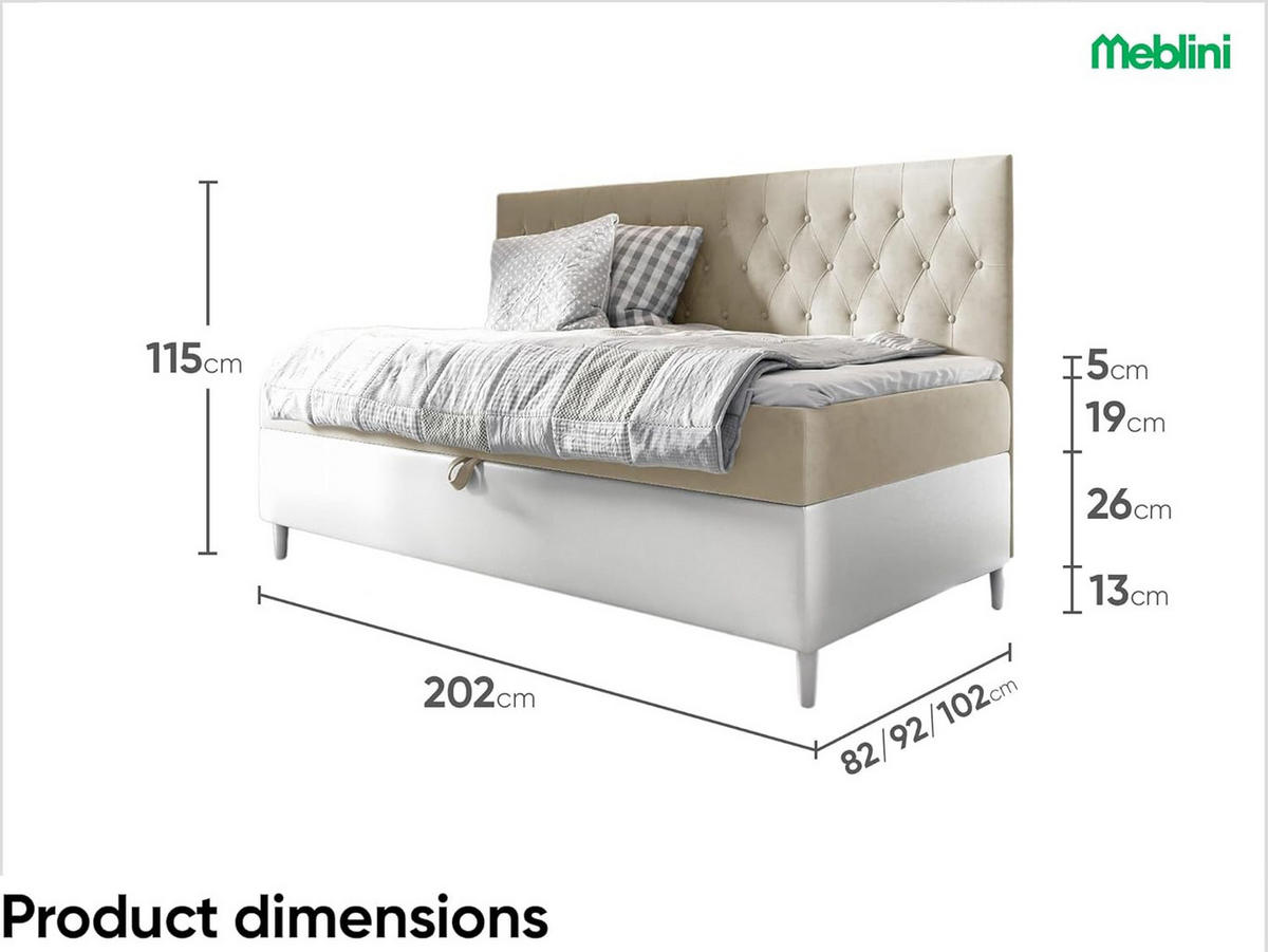 KINDERBETT FLIPPO 2 - Beige/Weiß, Holzwerkstoff (92/202cm) - Meblini