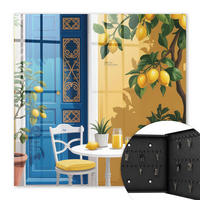 SCHLÜSSELBOX Schwarz 30x30 cm- Türöffnung nach rechts - Sommergarten - Blau, Metall (30/30/5cm) - TULUP