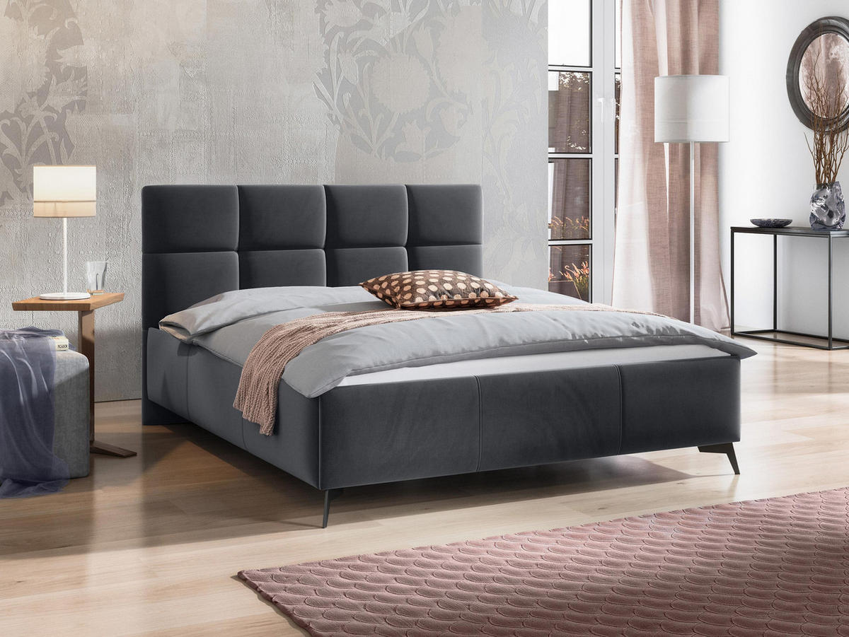 POLSTERBETT Genua - Schwarz/Naturfarben, Holz/Holzwerkstoff (140/200cm) - MIRJAN24