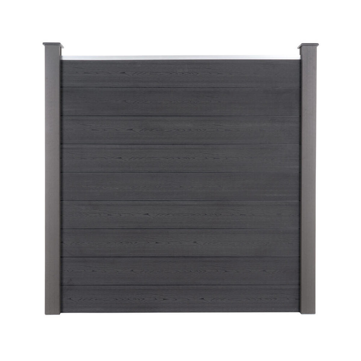 SICHTSCHUTZZAUN CALLADO - 1 x Element + 2 x Pfosten, ohne Schrägelement - Anthrazit, Kunststoff (170/180cm) - Home Deluxe