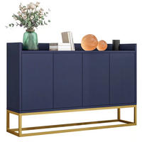 SIDEBOARD 120/30/80 cm navy aus Spanplatte mit 4 Türen - Dunkelblau, Holzwerkstoff (120/80/30cm) - OKWISH