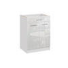 KÜCHENUNTERSCHRANK D60 2D 1SZ weiss glanz - Weiß Hochglanz, Holzwerkstoff (60/82/44cm) - roe furniture