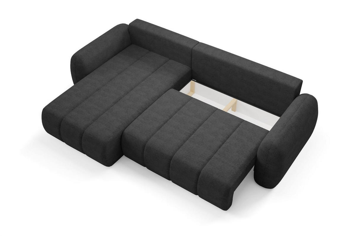ECKSOFA Caria Mit Schlaffunktion - Anthrazit, Holzwerkstoff/Textil (304/190cm) - Fun Möbel