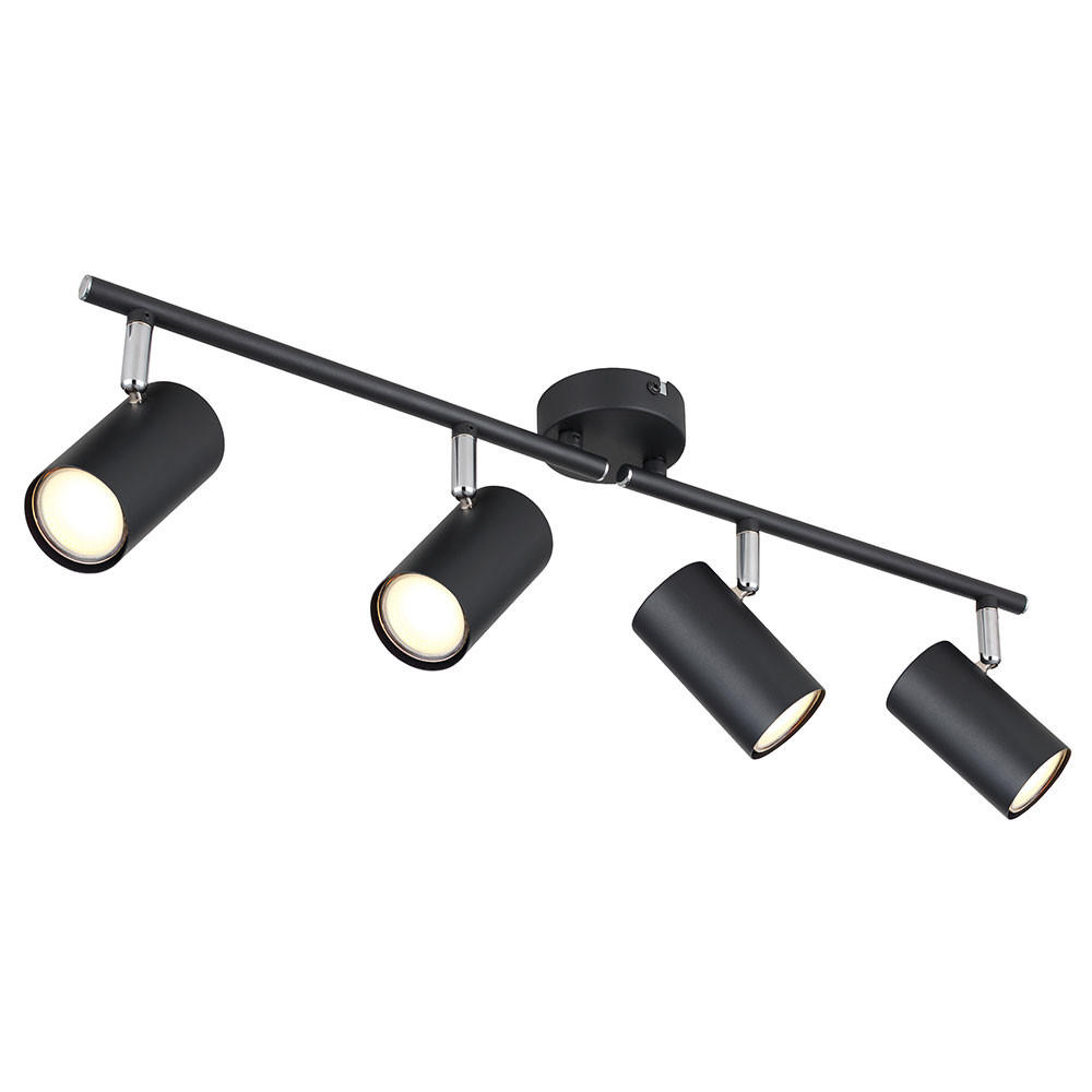 DECKENLEUCHTE Metall Schwarz Matt - Schwarz, Metall (60/8/14.5cm) - Globo Lighting