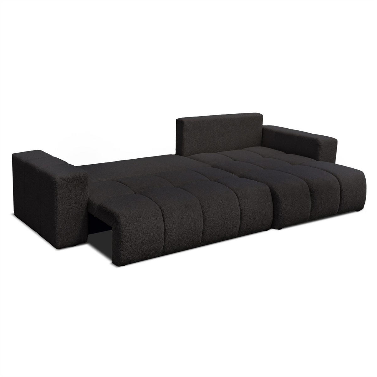 ECKSOFA Anabel Max Mit Schlaffunktion - Schwarz, Holzwerkstoff/Textil (145/278cm) - Fun Möbel