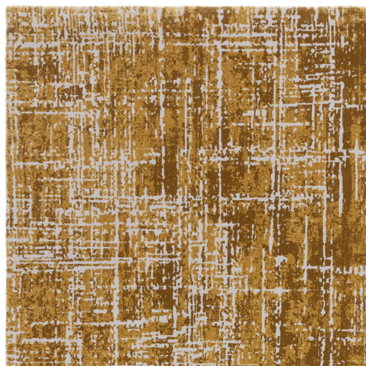 TEPPICH Polypropylen velours abstrakt TIBER-Rom, Senfgelb 160x230 cm - Currygelb, Textil (160/230cm) - KADIMA DESIGN