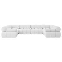 WOHNLANDSCHAFT modulares Sofa Birno-U2 - 380x190x70 cm Weiß Bouclé - Weiß, Holzwerkstoff/Textil (380/70/190cm) - ALTDECOR