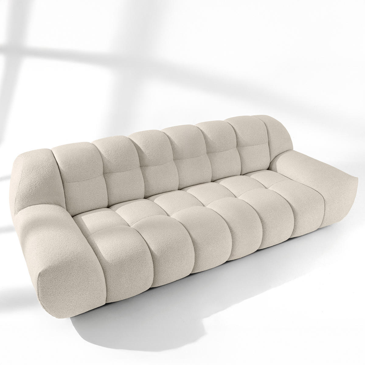 SITZGARNITUR VENA Bouclé, Weiß - Weiß, Holz/Textil (65/38/65cm) - KONSIMO®