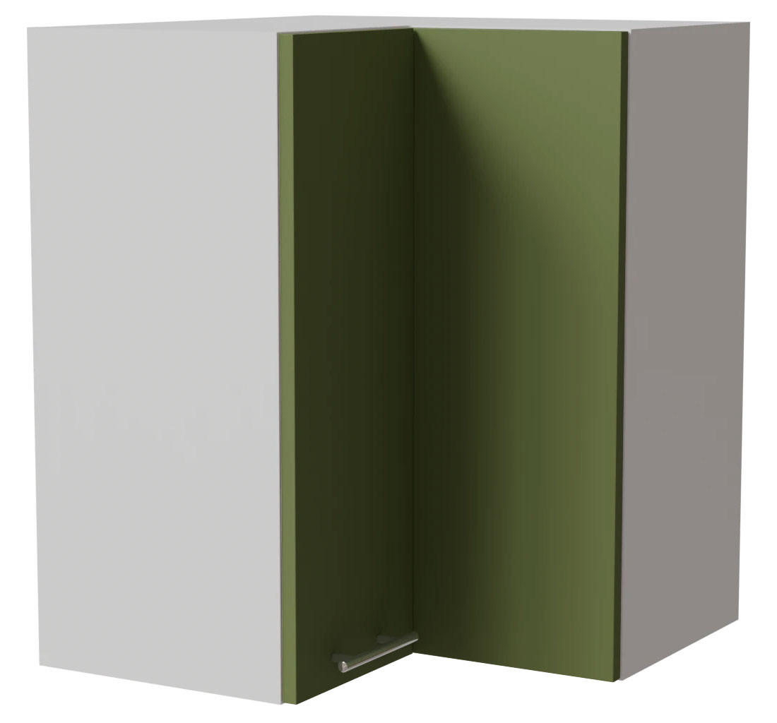 ECKHÄNGESCHRANK Brerra W12/60 Weiß / RAL 6025 farngrün Matt 60 / 60 / 72cm - Weiß/Grün, Holz/Holzwerkstoff (60/72/60cm) - Feldmann-Wohnen