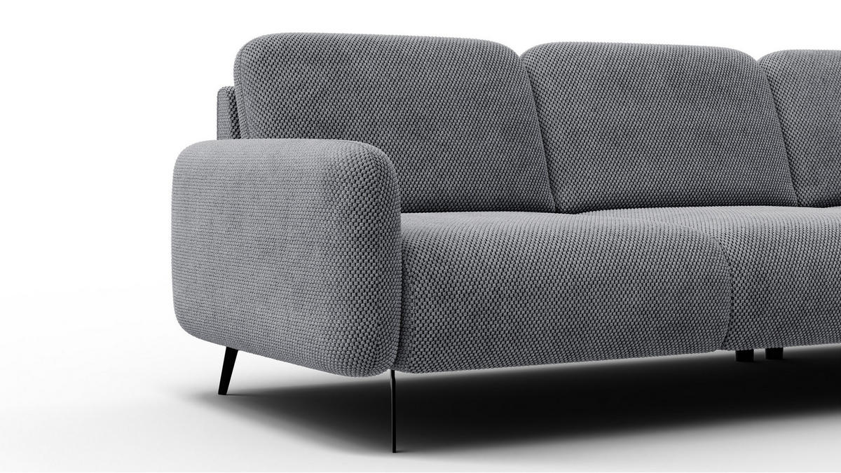ECKSOFA FEBE 5-Sitzer rechts, grau - Schwarz/Grau, Holz/Textil (271/190cm) - Courtois Laville