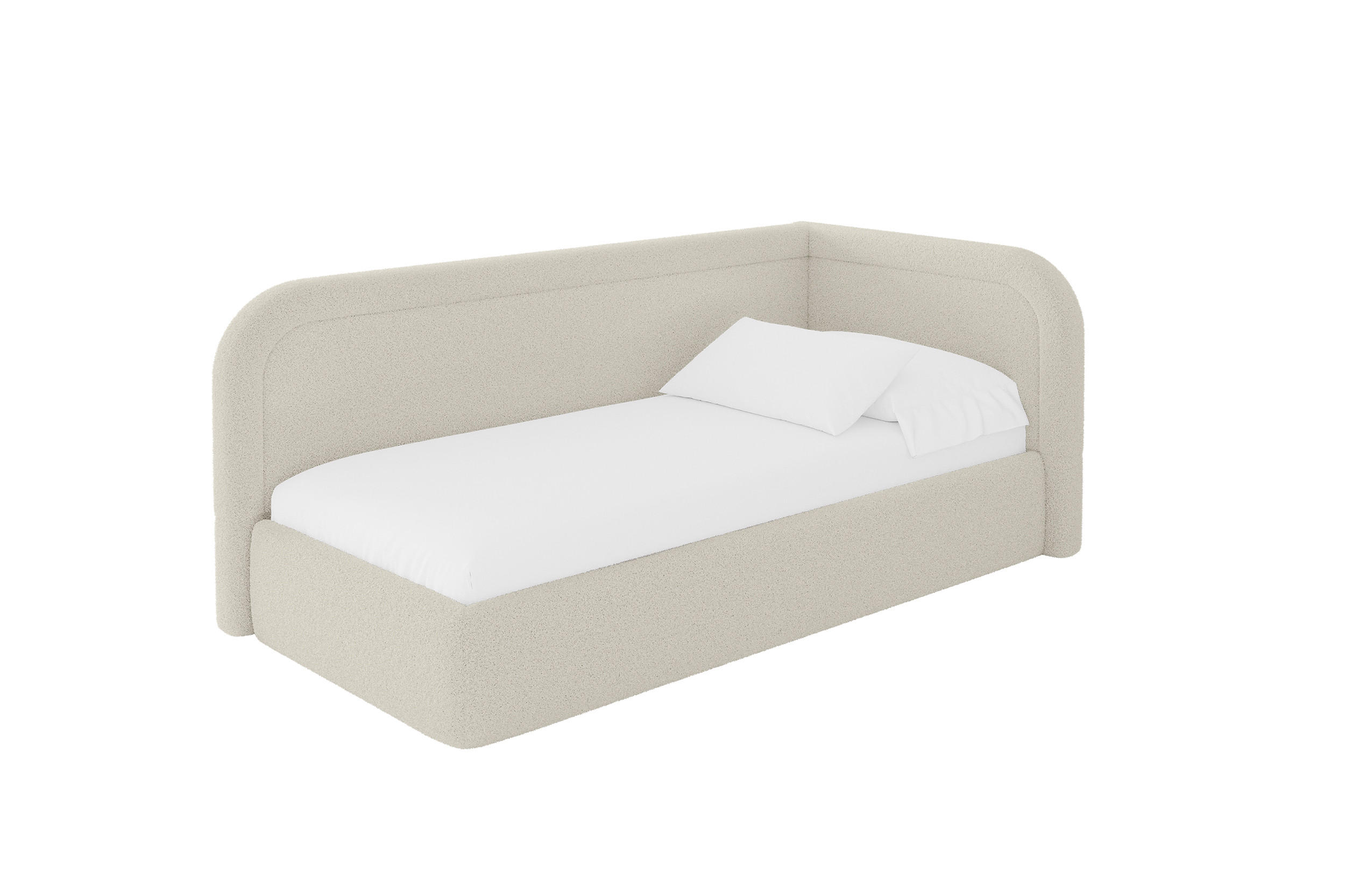 ALTDECOR JEDNOLŮŽKOVÁ POSTEL pro mládež s úložným prostorem, vlevo - JOVY 100x200 béžová