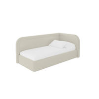 EINZELLBETT Jugendbett mit Bettkasten, Links - JOVY 100x200 Beige - Champagner, Holzwerkstoff/Textil (100/200cm) - ALTDECOR