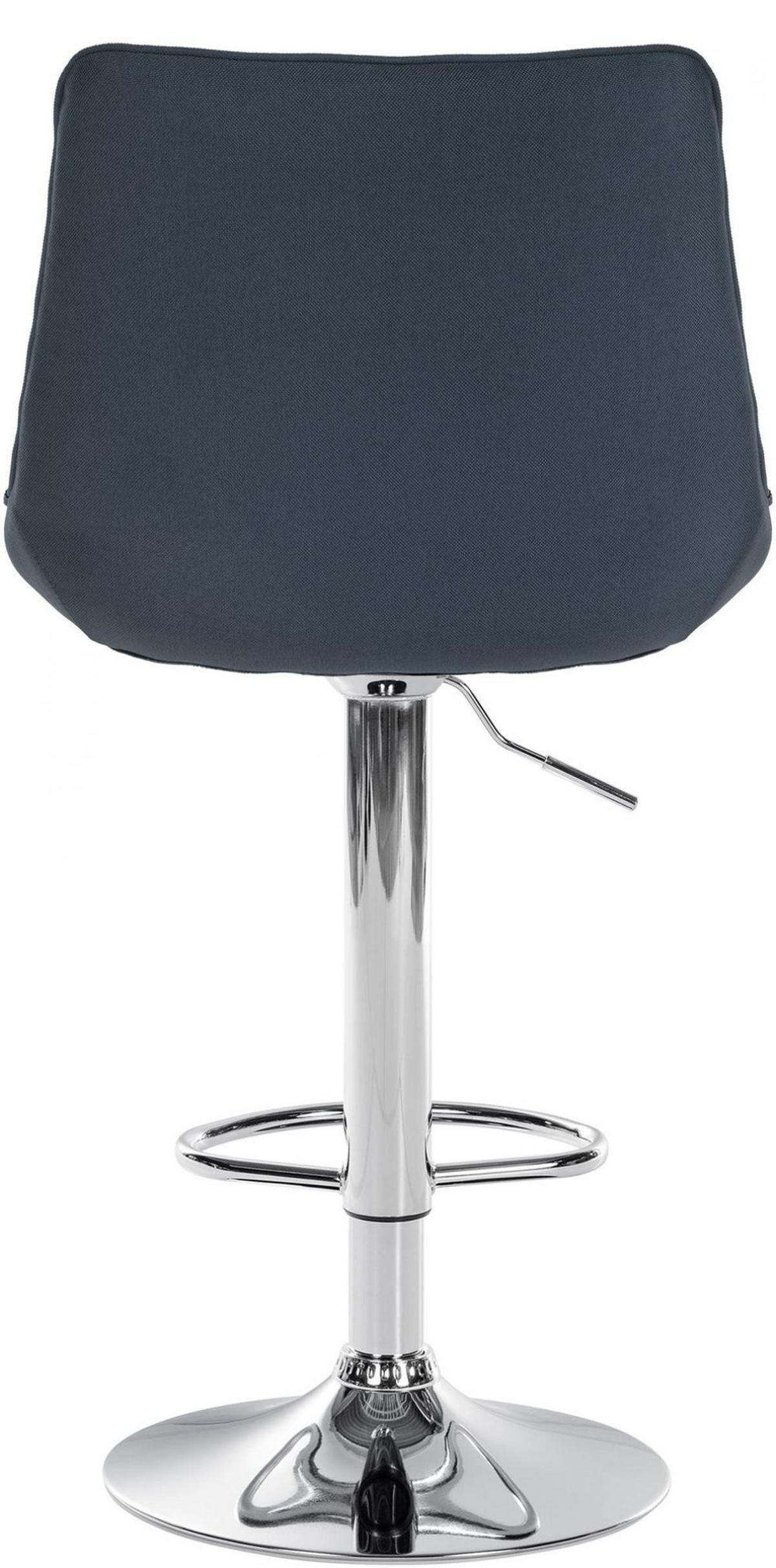 BARHOCKER Stoff dunkelgrau - Chromfarben/Dunkelgrau, Textil/Metall (49.5/91/50cm) - CLP