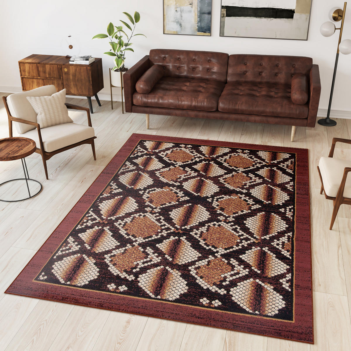 TEPPICH DREAM Schwarz Braun 220/300 cm - Schwarz/Braun, Textil (220/300cm) - Tapiso