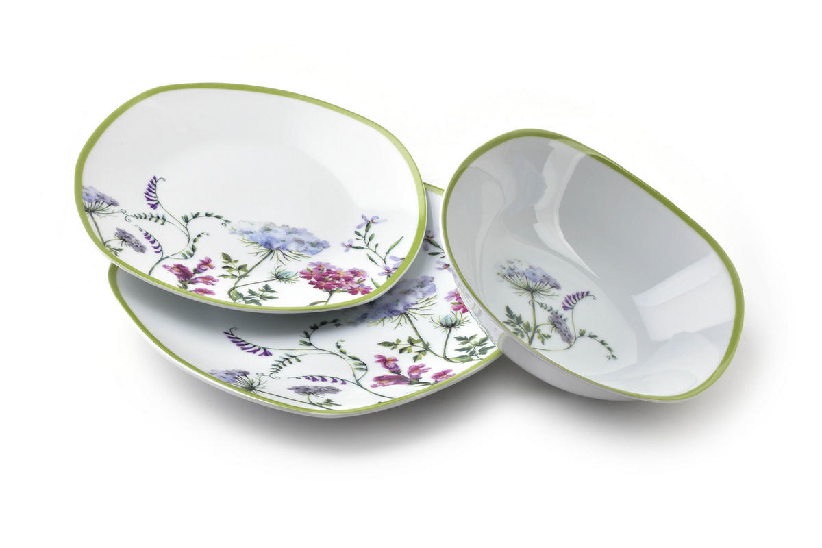 TELLER-SET Lea Weiß 30/20/24.5 cm Keramik - Weiß, Keramik (20/24.5/30cm) - Mondex