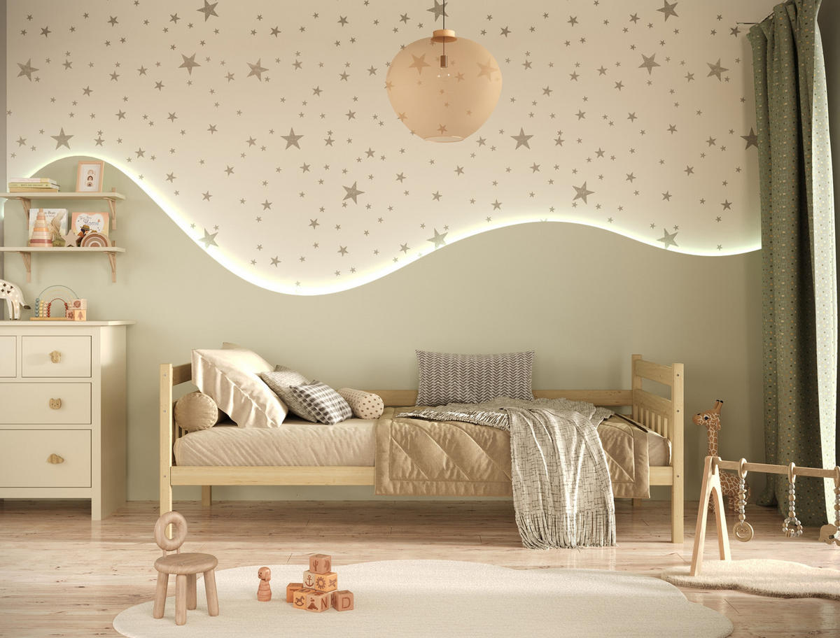 KINDERBETT Dawid ohne Matratze 90/200 Natur unlackiert 90/200 - Sonoma Eiche, Holz (90/200cm) - RAUMHIRSCH FURNITURE