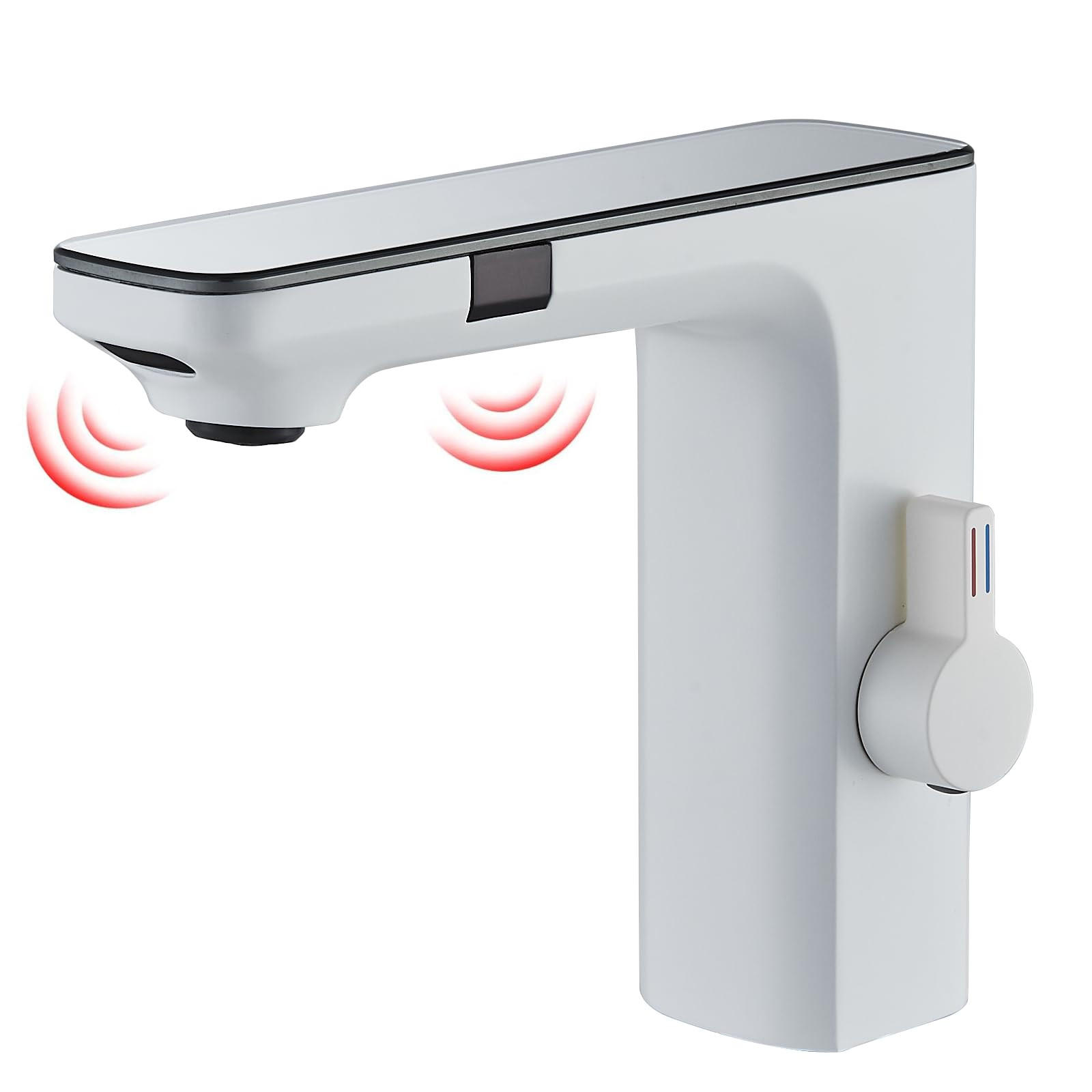 WASCHTISCHARMATUR Touchsensor LED Temperaturanzeige Weiß - Weiß, Metall (18/15.5/4.5cm) - Kaket