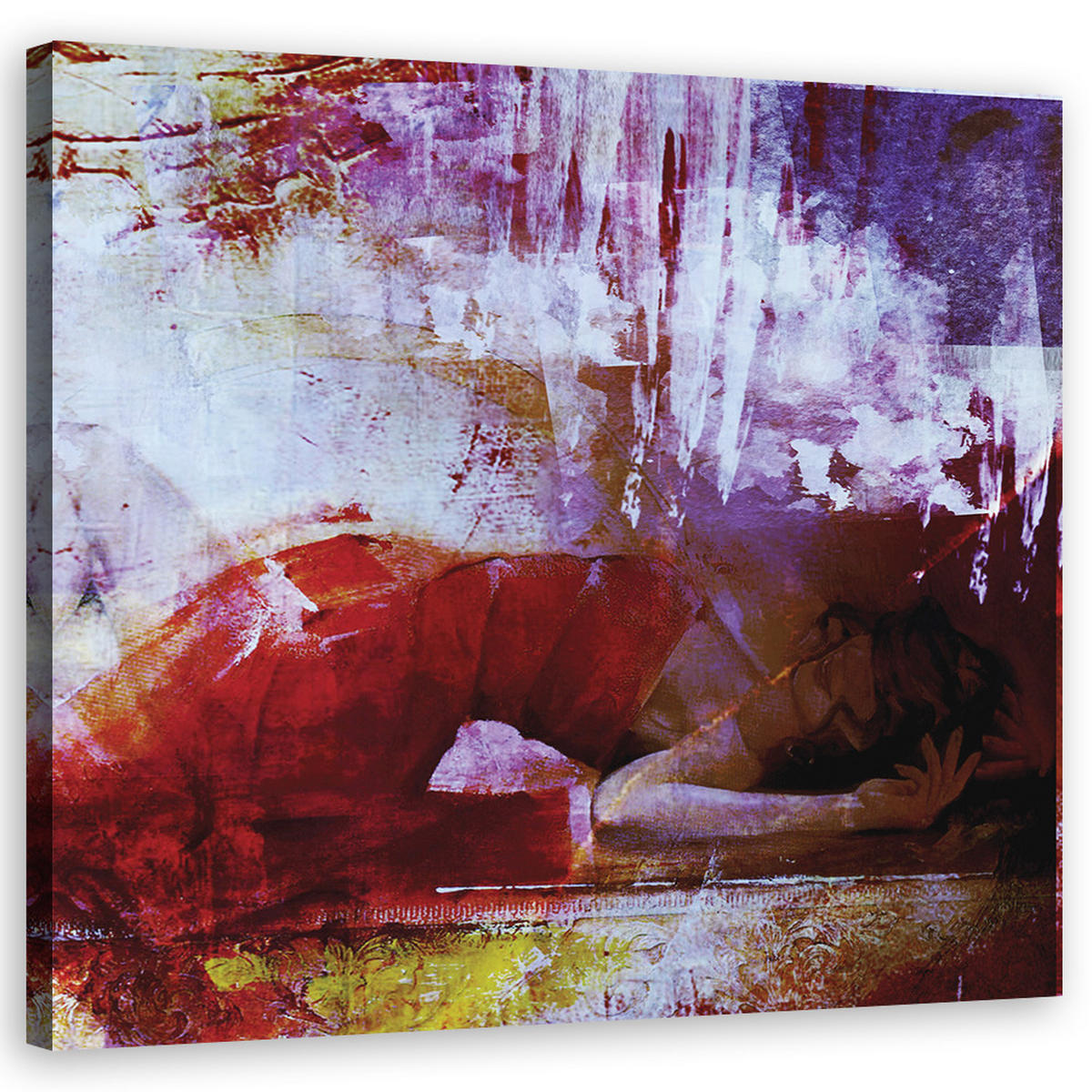 LEINWANDBILD Menschen Rot - Rot, Textil (30/30cm) - Feeby
