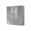DREHTÜRENSCHRANK - LIMON 4D - Grau - Grau, Holzwerkstoff/Metall (200/210/64cm) - Möblo