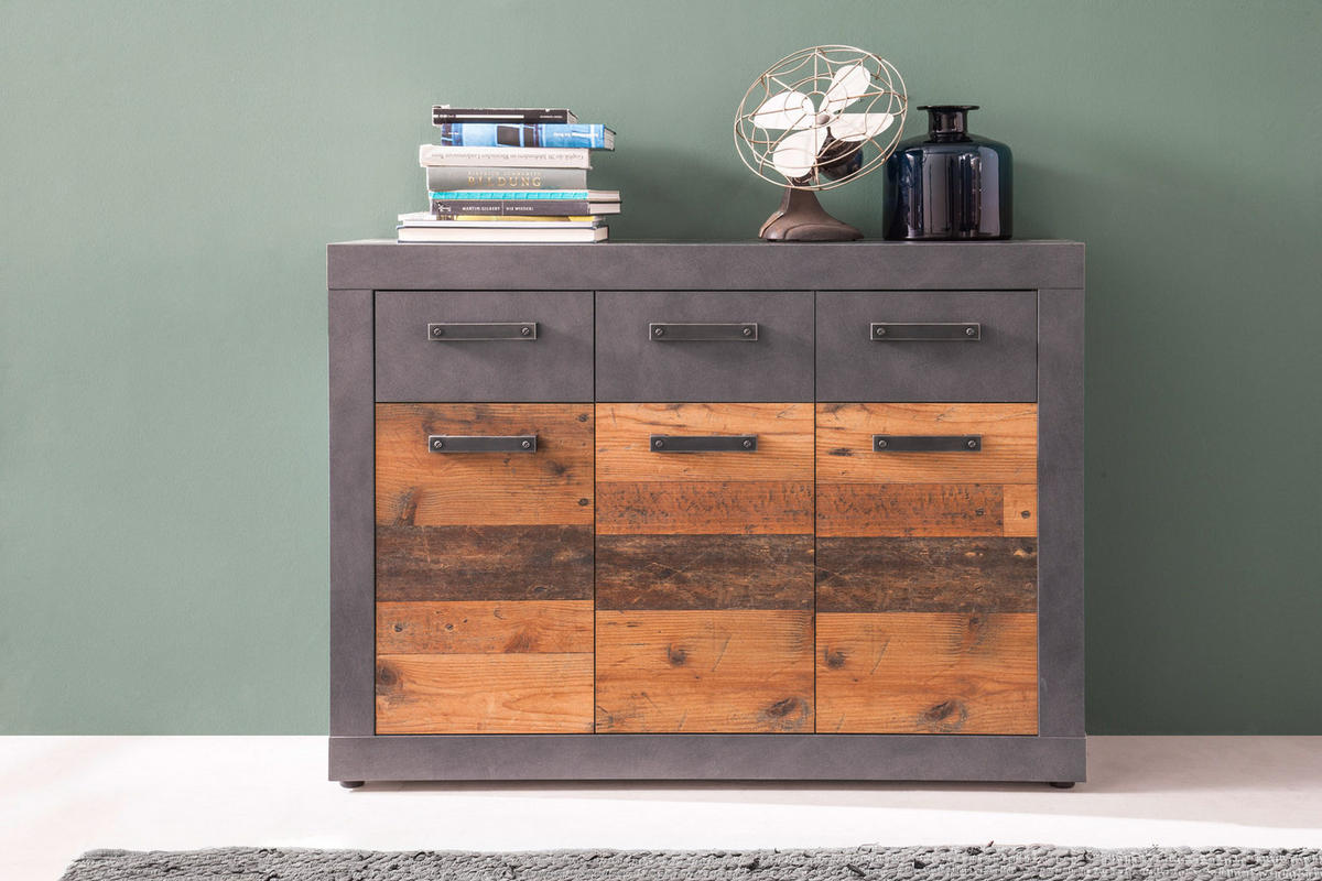 KOMMODE Grau - Grau, Holzwerkstoff (117/86/37cm) - ebuy24