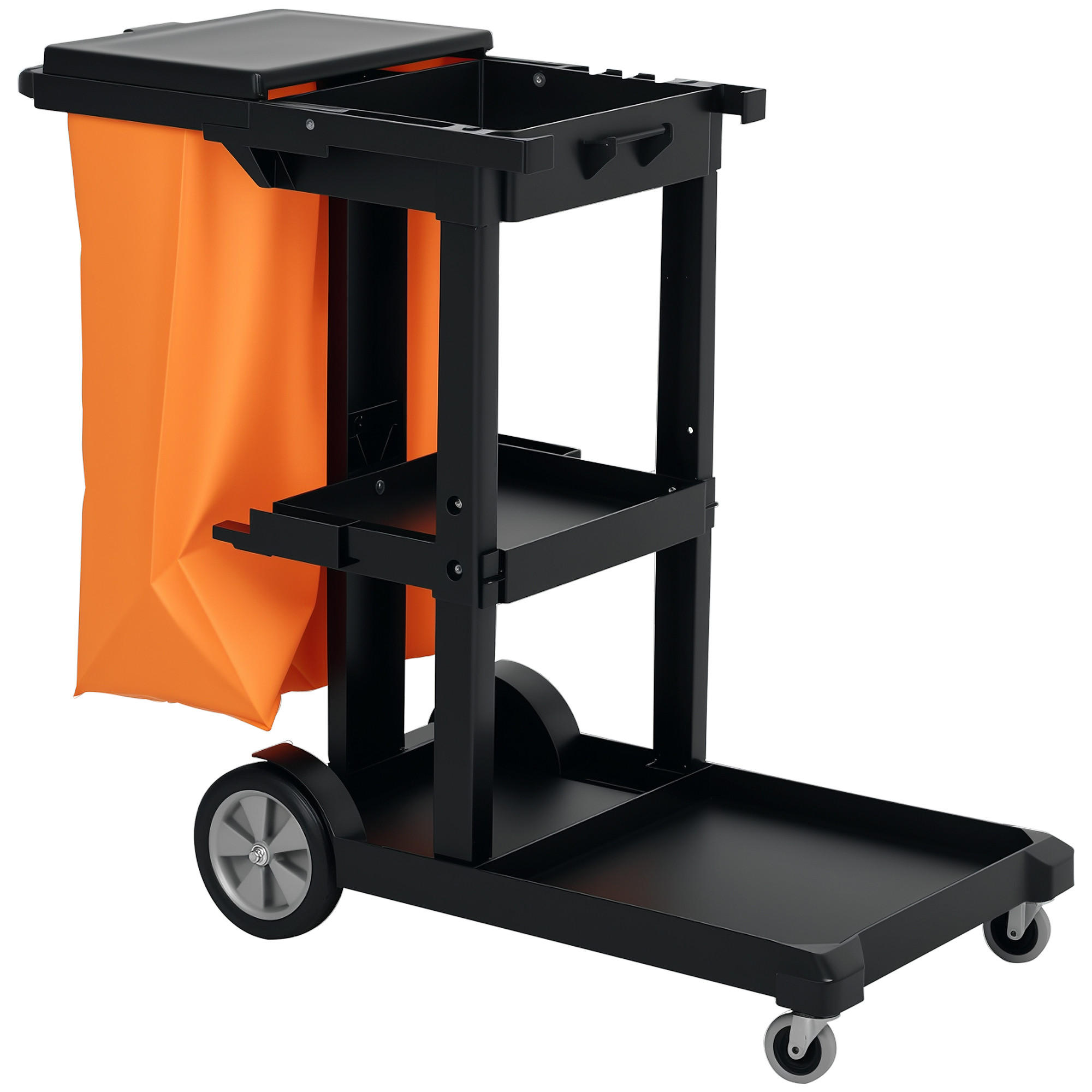 Homcom Reinigungswagen Schwarz 50.5x100x121 cm