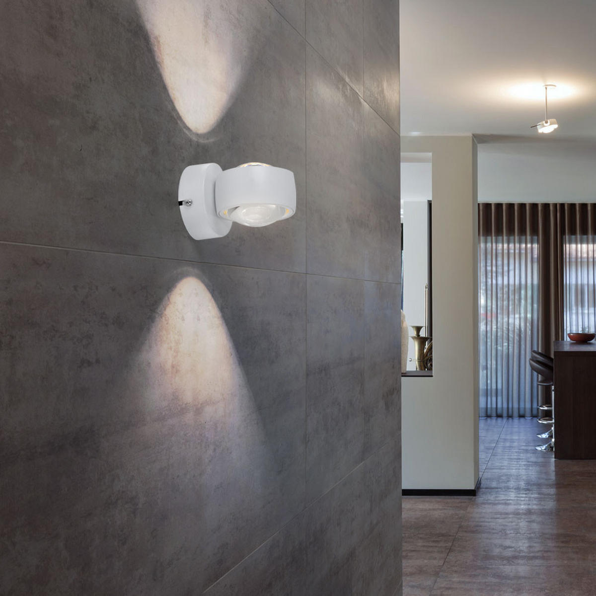 LED WANDLEUCHTE Metall Weiß - Weiß, Glas (7.5/10/10cm) - Globo Lighting