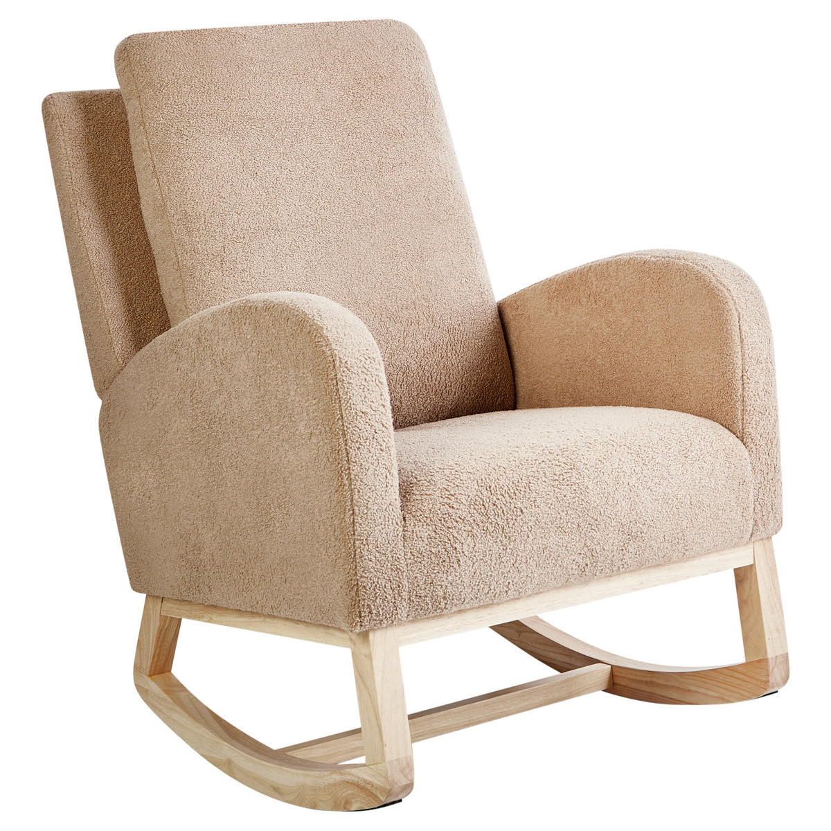 SCHAUKELSESSEL Hellbraun Alsta - Hellbraun/Beige, Textil (68/100/100cm) - Beliani