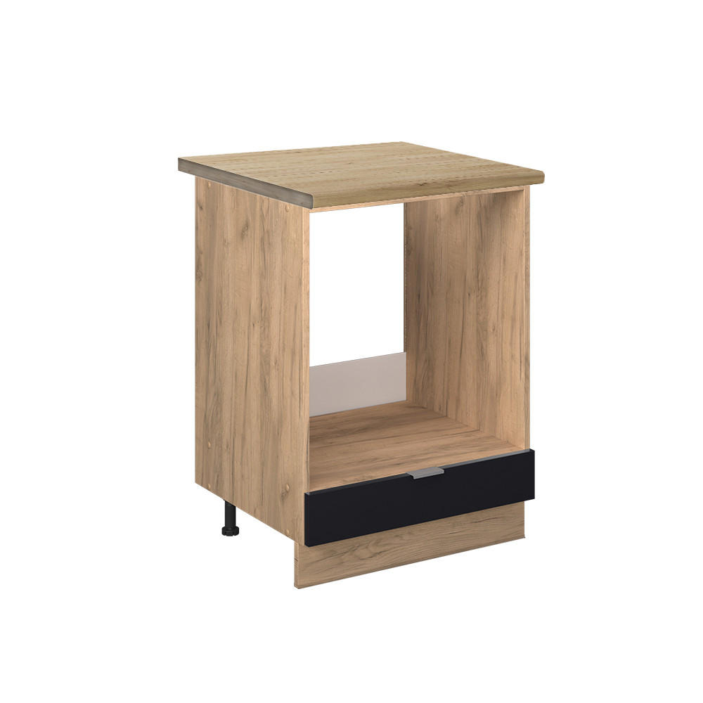 SKŘÍŇKA NA VESTAVĚNOU TROUBU Fame-Line Černý pruhovaný 60 cm , PD Dub - medově dubová/černá, kompozitní dřevo (60/82/60cm) - Vicco