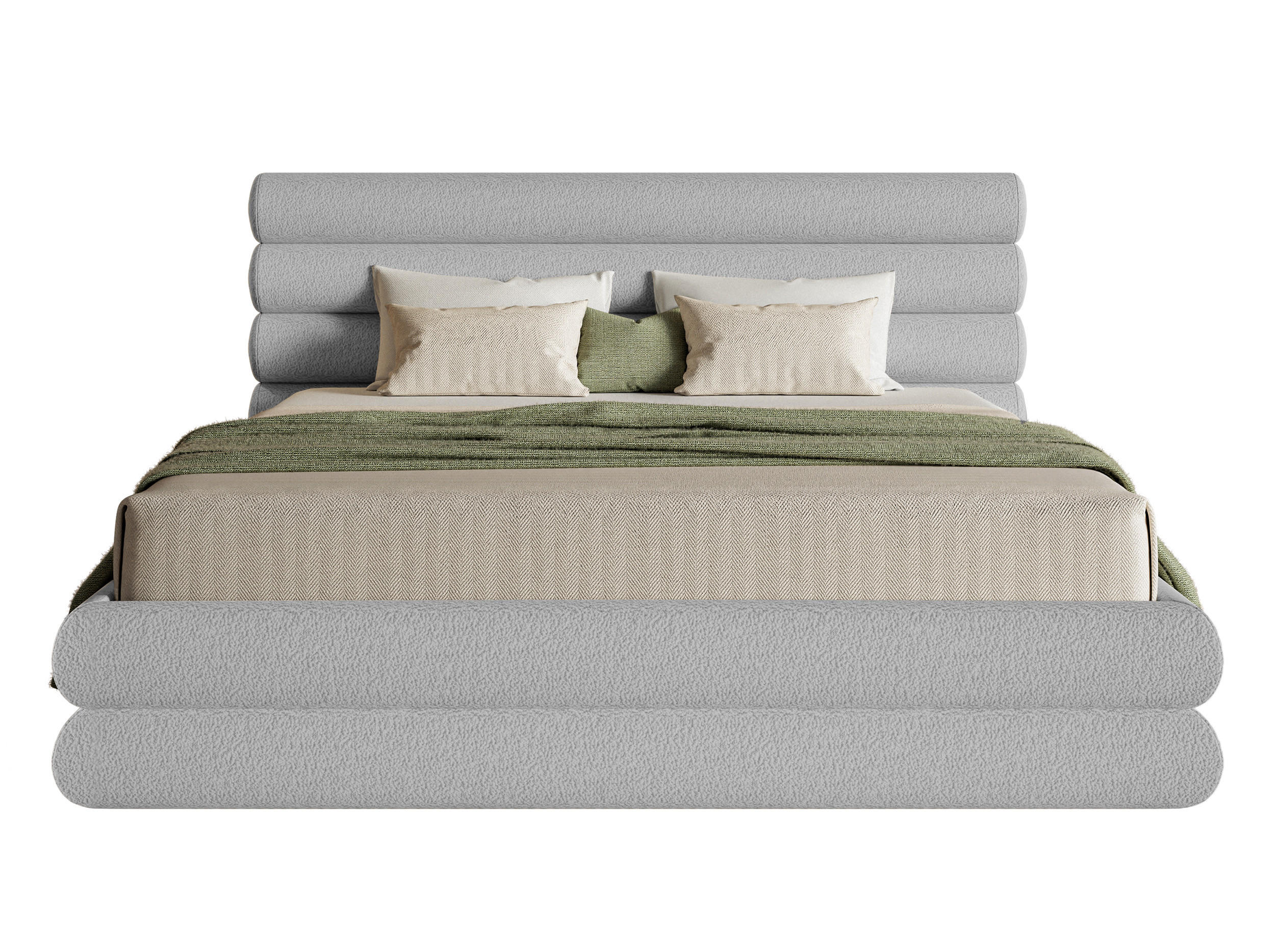 POLSTERBETT Buffalino Hellgrau Boucle 160/200 cm - Hellgrau, Kunststoff/Textil (160/200cm) - Selsey