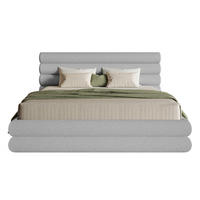 POLSTERBETT Buffalino Hellgrau Boucle 160/200 cm - Hellgrau, Kunststoff/Textil (160/200cm) - Selsey