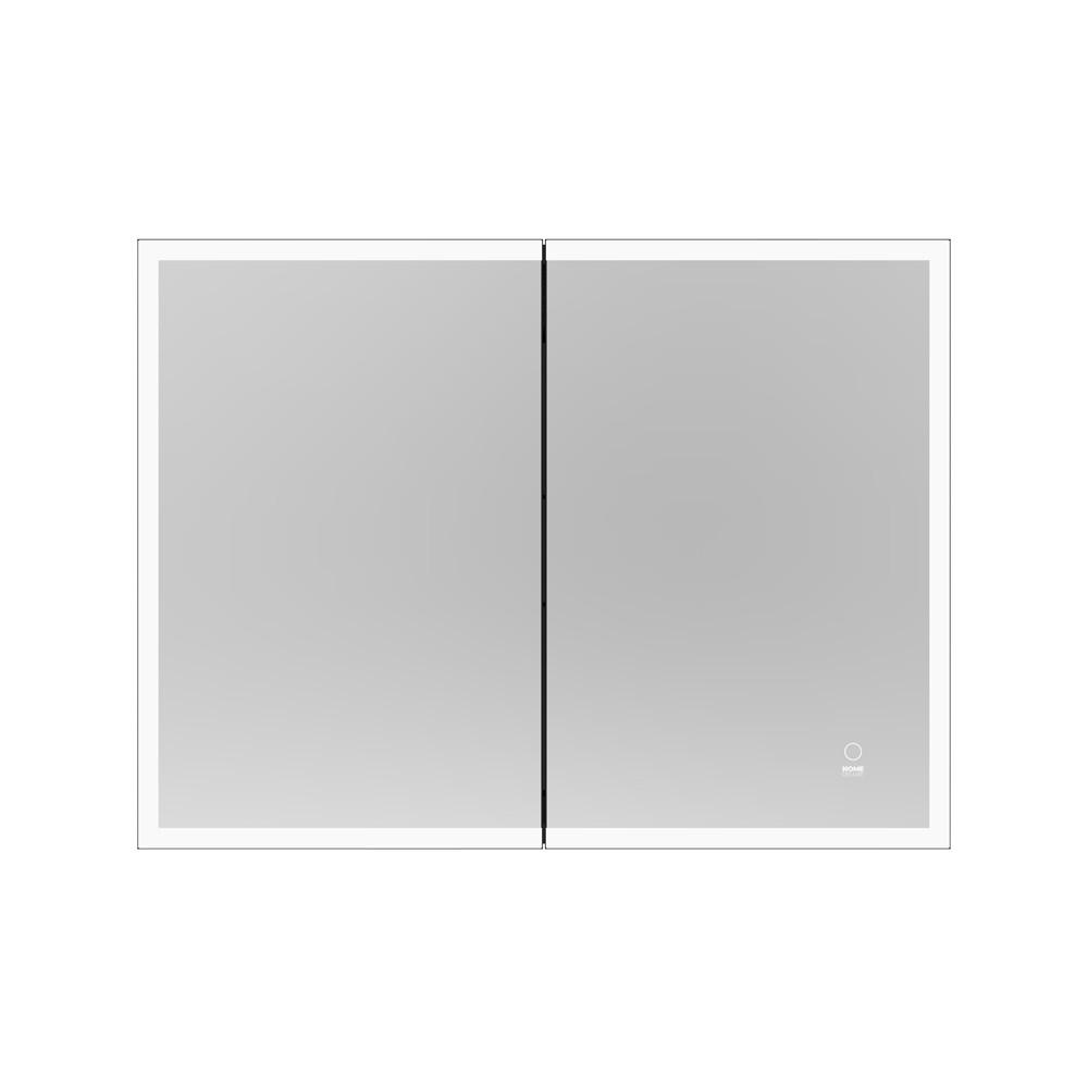 Home Deluxe Led-Spiegelschrank Schwarz 100x80x13.3 cm
