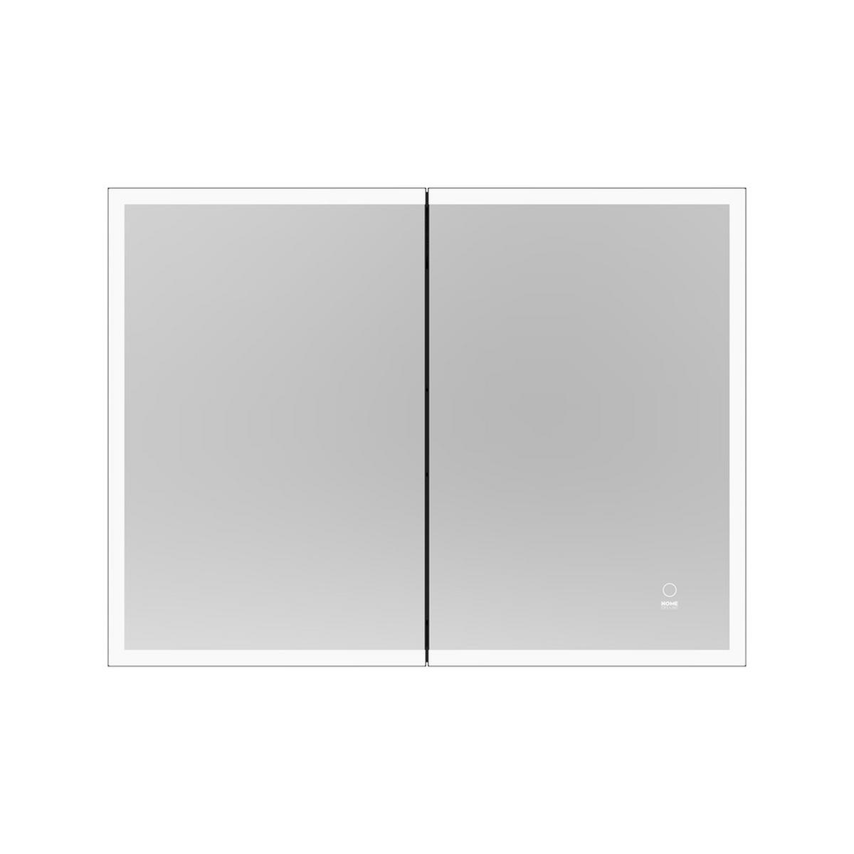 LED-SPIEGEL EVE - Farbe: Schwarz, Größe: 80 x 60 cm - Schwarz, Metall (80/60/13.3cm) - Home Deluxe