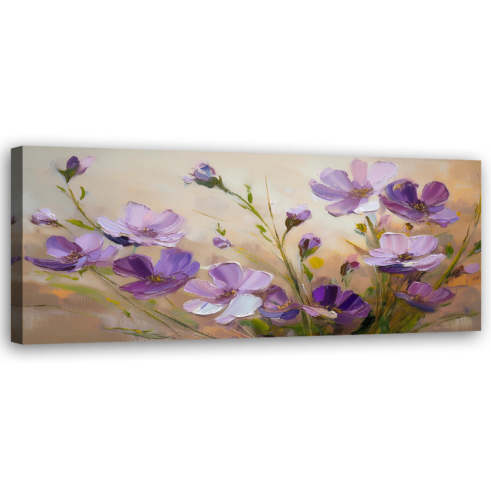 WANDBILD blumen lila pflanzen natur - Lila, Textil (90/30cm) - Feeby