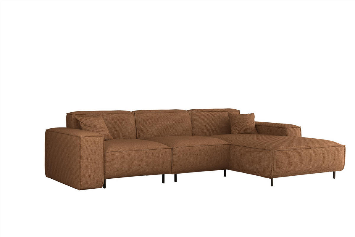 ECKSOFA Gloria In Artico - Braun, Holzwerkstoff/Textil (266/165cm) - Fun Möbel