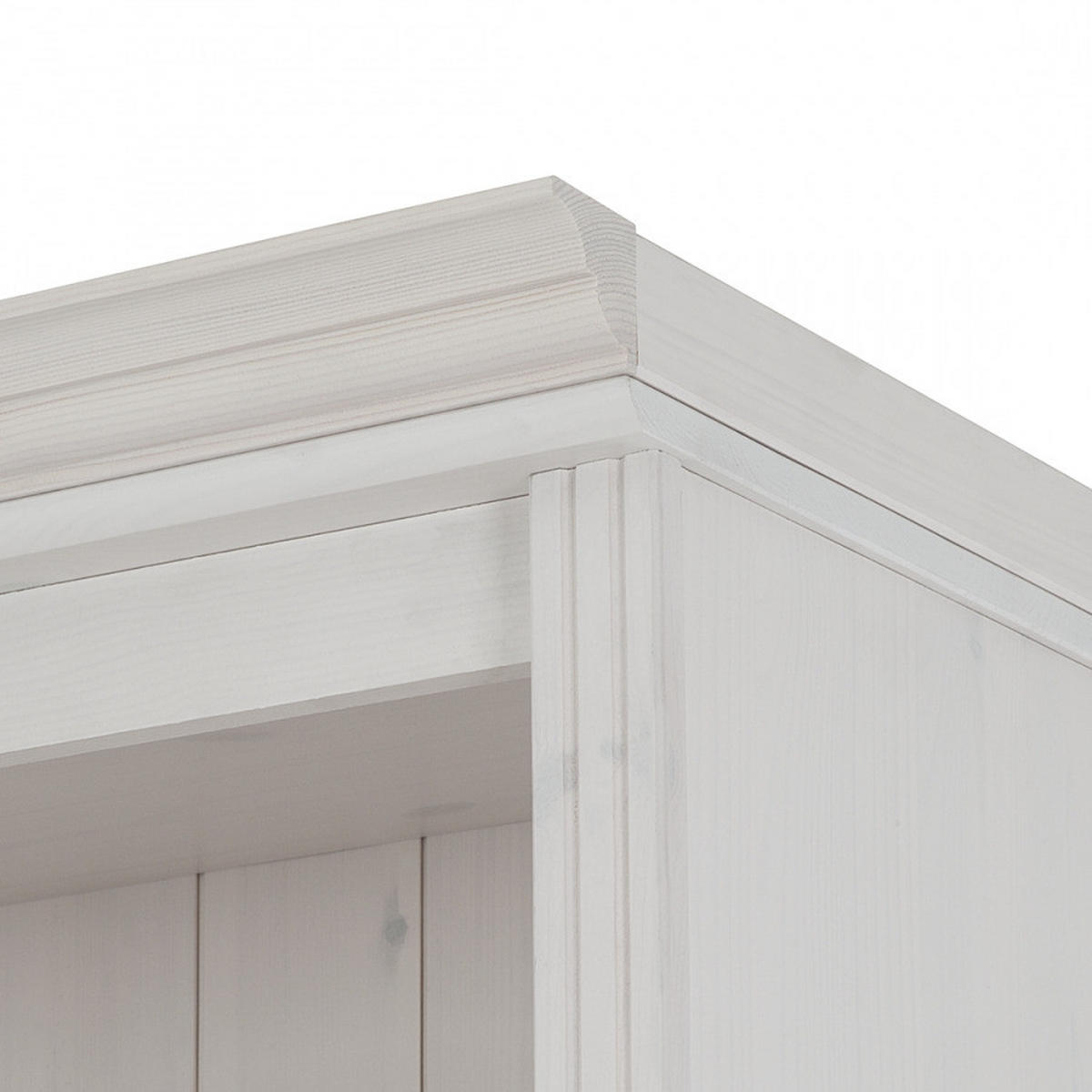 BÜCHERWAND - Kiefer massiv, Typ F - Weiß/Kieferfarben, Holz (222/223/37cm) - home24