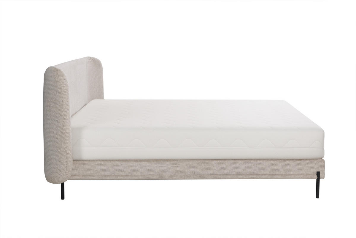POLSTERBETT mit Matratze SIERRA, Creme, 160x200 cm - Creme, Textil (160/200cm) - KS Home Concept