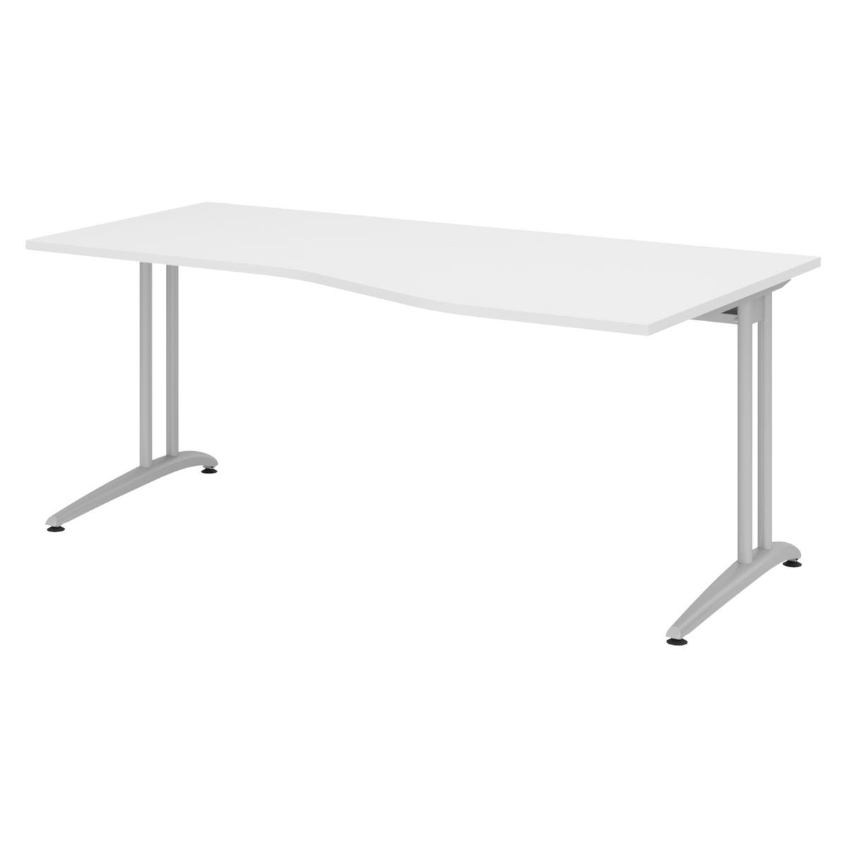 SCHREIBTISCH Serie-B 100/180/72 cm in Weiß - Weiß, Holzwerkstoff (100/180/72cm) - bümö