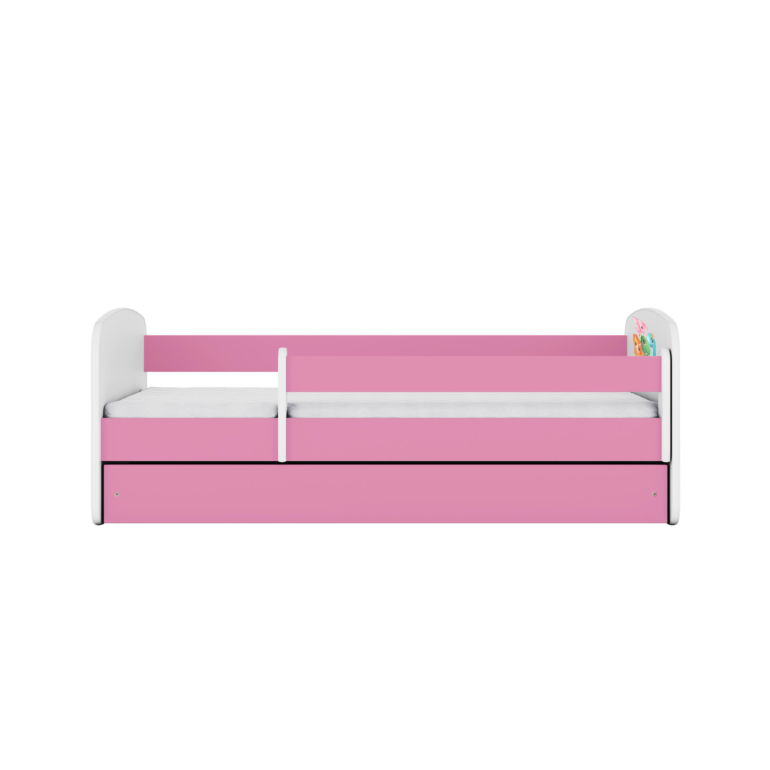 KINDERBETT Dino mit Schublade und Matratze 140/70 - Rosa, Holzwerkstoff (70/140cm) - RAUMHIRSCH FURNITURE