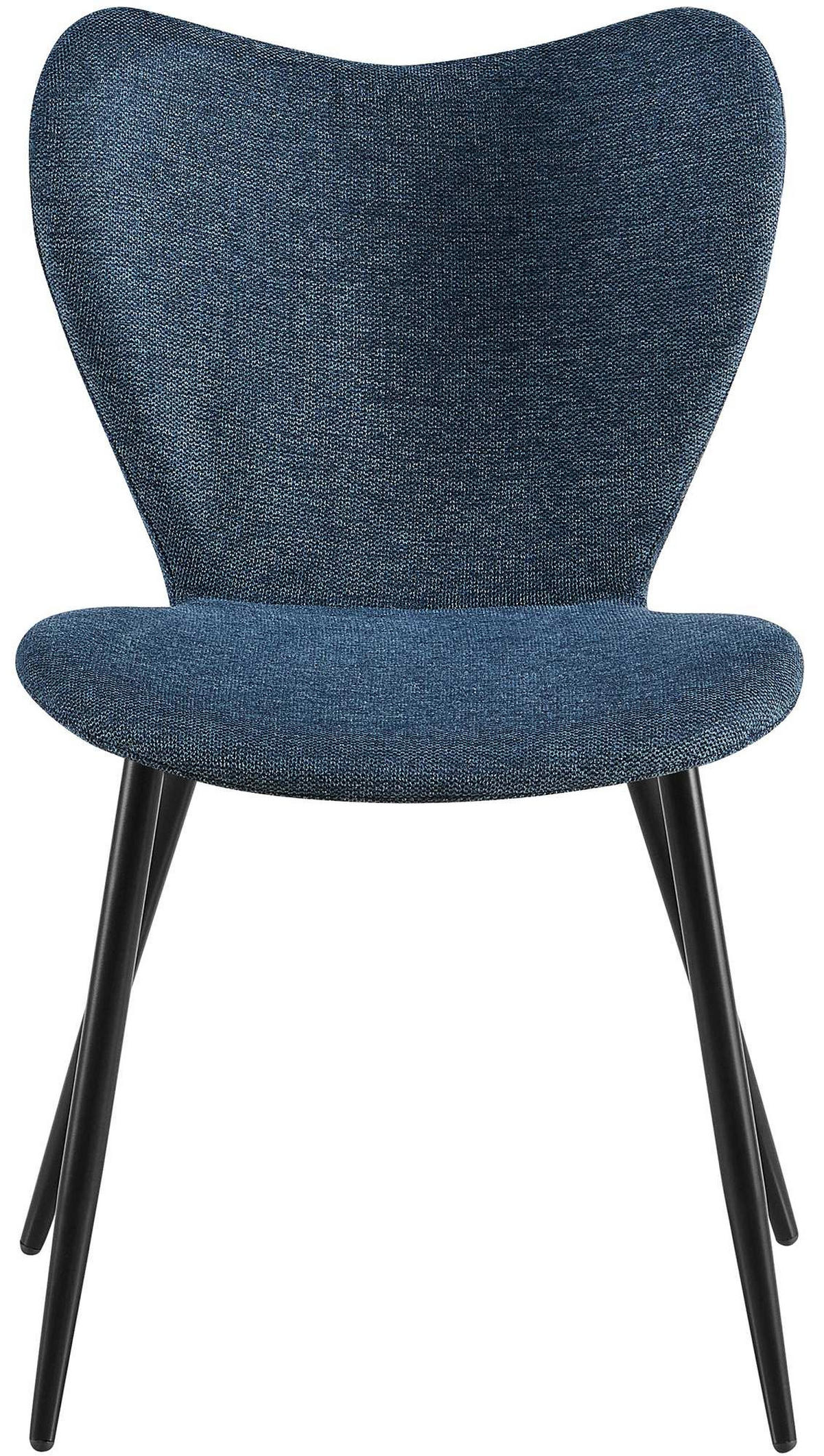 ESSZIMMERSTUHL Stoff Blau - Blau/Schwarz, Textil/Metall (50/80/58cm) - CLP