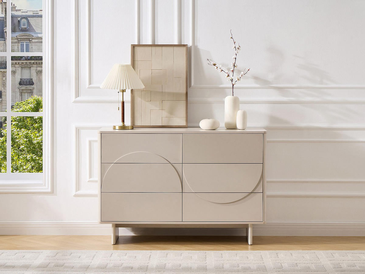 KOMMODE - 120 cm x 40 cm - holz - beige Delorina - Beige, Holz (120/81.3/40cm) - Vente-Unique