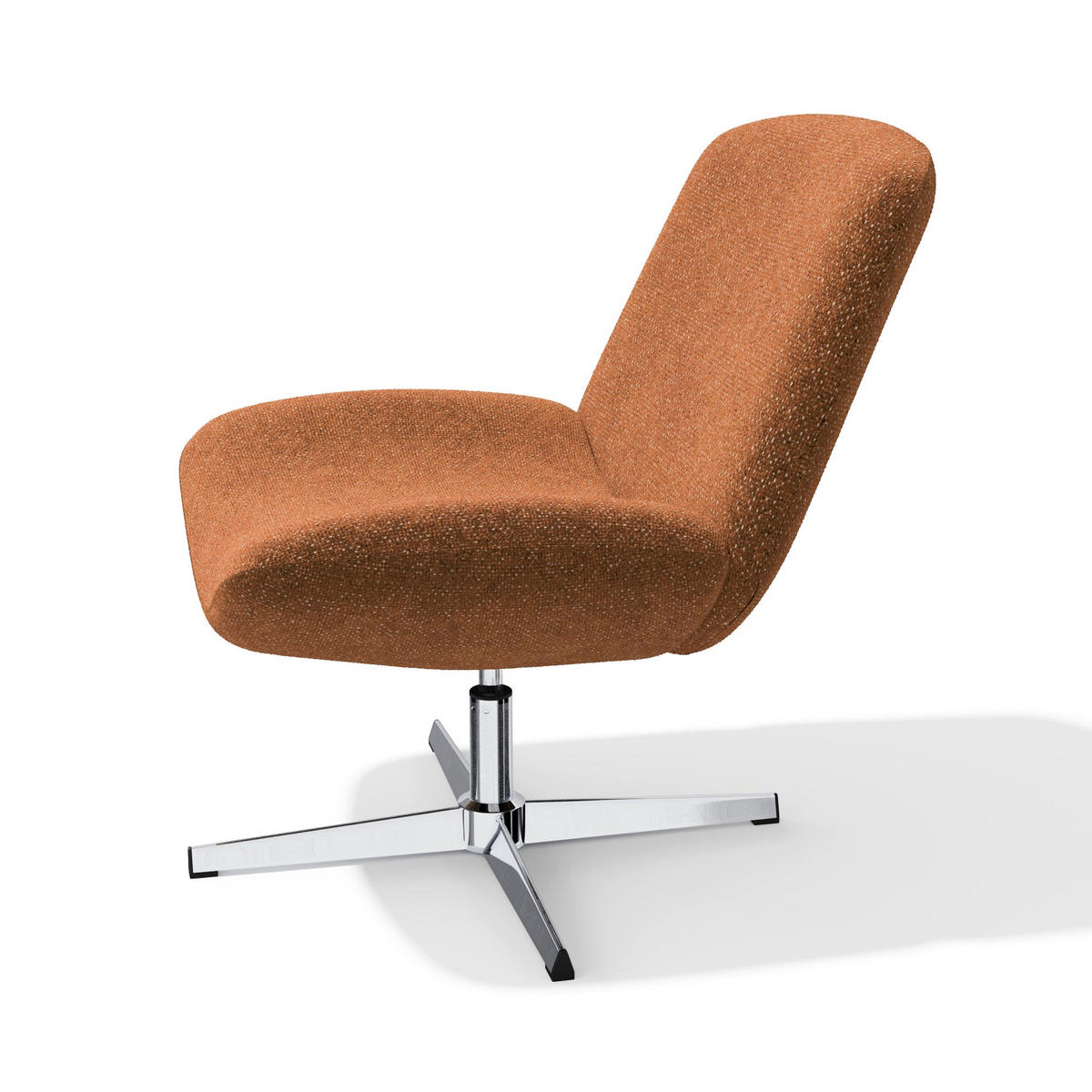 DREHSESSEL ABY Strukturierter Samt Terrakotta 66cm - Dunkelorange/Terracotta, Textil (66/81/74cm) - Premium Interiors