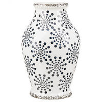 BLUMENVASE Steinzeug weiß Nemea - Weiß, Keramik (25cm) - Beliani