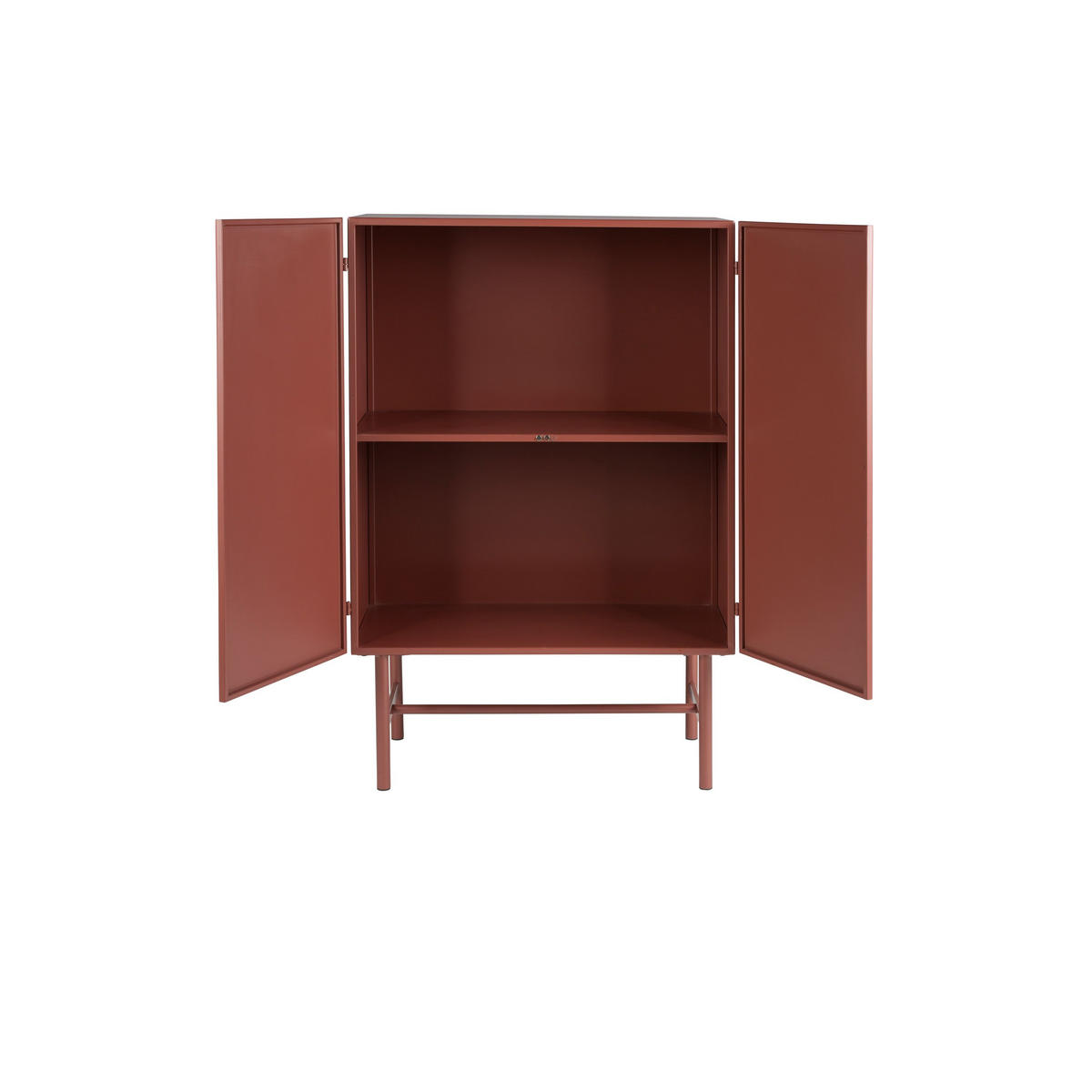 AUFBEWAHRUNGSSCHRANK Davis Kast aus Metall in Braun/Rot - Rot, Metall (70/105/35cm) - Housecraft Living