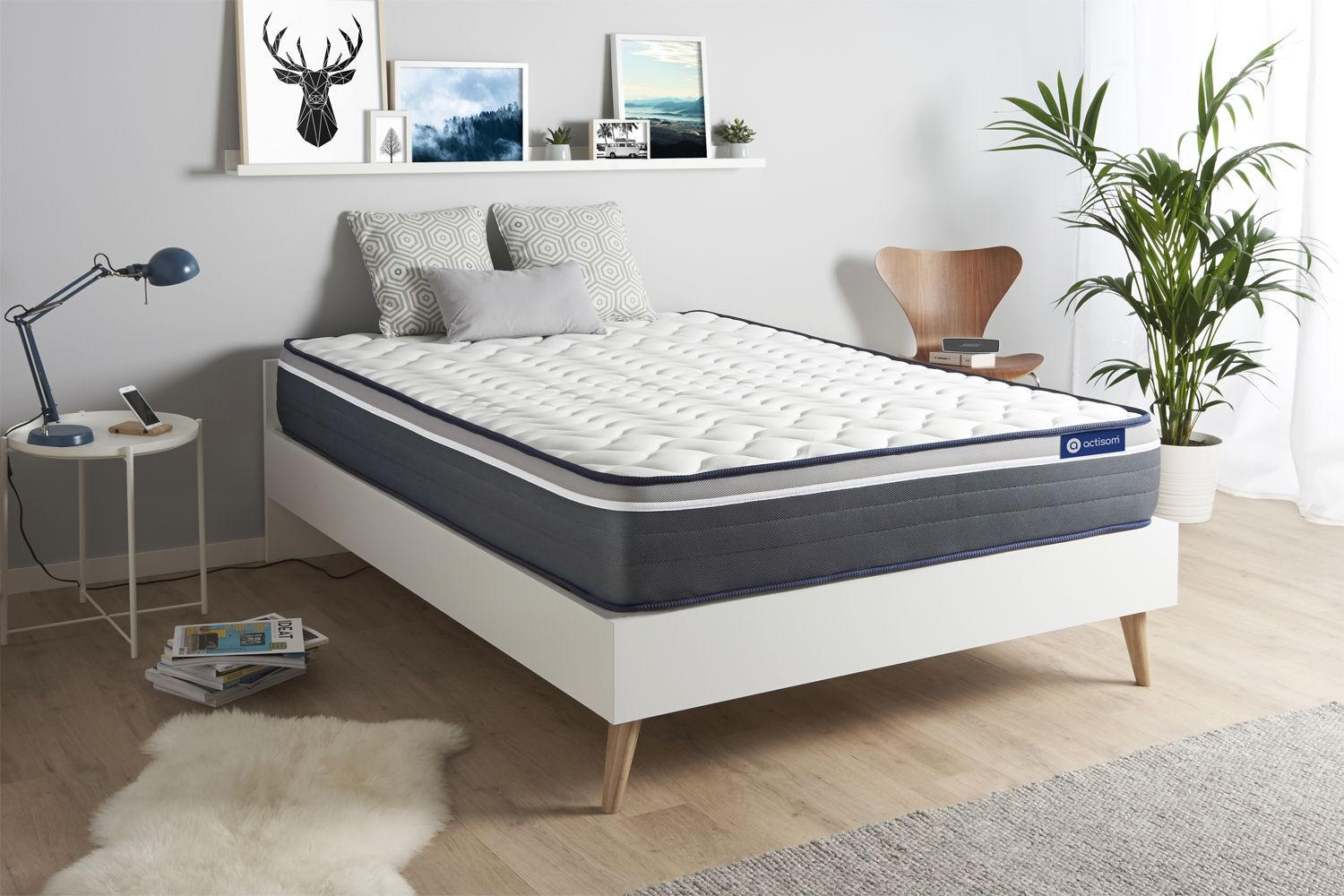 MATRATZE Actimemo plus Memory-Schaum 200 x 200 cm h4 - Weiß, Textil (200/200cm) - ACTISOM