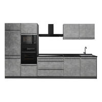 KUCHYŇSKÝ KOUT R-Line, Beton/Antracit, 340 cm pracovná doska antracitová - šedá/antracitová, kompozitní dřevo (340/206.8/60cm) - Vicco